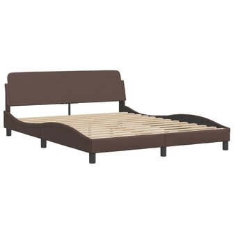 Bed met matras kunstleer bruin 160x200 cm 4