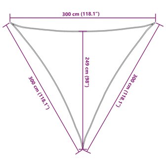 Zonnezeil 3x3x3 m 100% polyester oxford zandkleurig 10