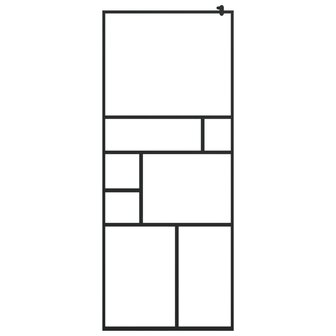 Inloopdouchewand 80x195 cm ESG-glas transparant en zwart 3