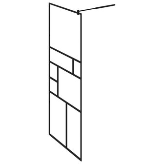 Inloopdouchewand 80x195 cm ESG-glas transparant en zwart 4