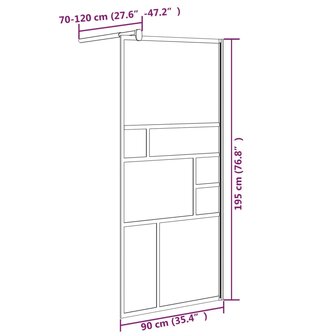 Inloopdouchewand 90x195 cm ESG-glas wit 7