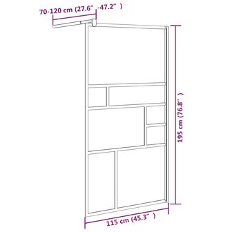 Inloopdouchewand 115x195 cm ESG-glas wit 7