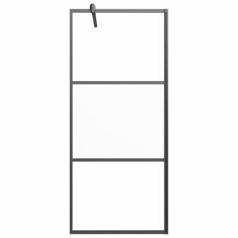 Inloopdouchewand 90x195 cm halfmat ESG-glas zwart 3