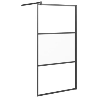 Inloopdouchewand 100x195 cm halfmat ESG-glas zwart 2