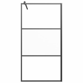 Inloopdouchewand 100x195 cm halfmat ESG-glas zwart 3