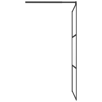 Inloopdouchewand 100x195 cm halfmat ESG-glas zwart 5