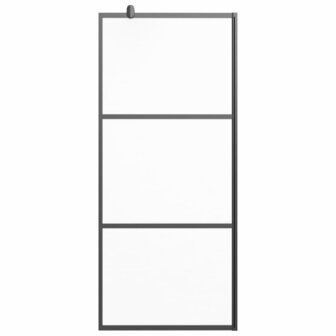 Inloopdouchewand 90x195 cm mat ESG-glas zwart 3