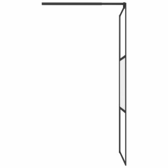 Inloopdouchewand met schap 90x195 cm ESG-glas aluminium zwart 6