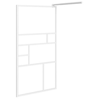 Inloopdouchewand met schap 90x195 cm ESG-glas aluminium wit 5