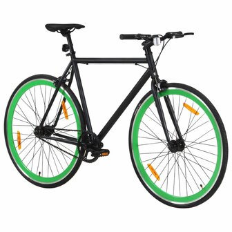 Fiets met vaste versnelling 700 c 59 cm zwart en groen 2