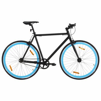 Fiets met vaste versnelling 700 c 51 cm zwart en blauw 1