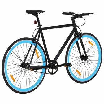 Fiets met vaste versnelling 700 c 51 cm zwart en blauw 3