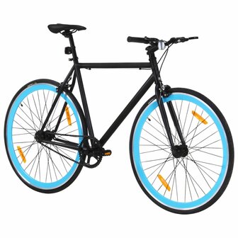 Fiets met vaste versnelling 700 c 55 cm zwart en blauw 2