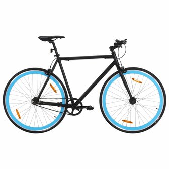 Fiets met vaste versnelling 700 c 59 cm zwart en blauw 1