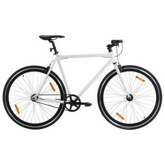 Fiets met vaste versnelling 700 c 51 cm wit en zwart 1