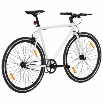 Fiets met vaste versnelling 700 c 55 cm wit en zwart 3