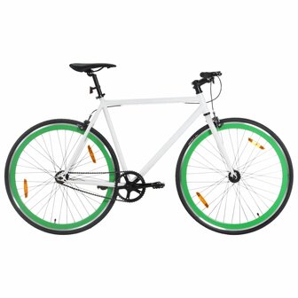 Fiets met vaste versnelling 700 c 51 cm wit en groen 1