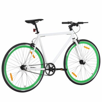 Fiets met vaste versnelling 700 c 51 cm wit en groen 3