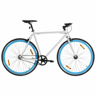 Fiets met vaste versnelling 700 c 51 cm wit en blauw 1