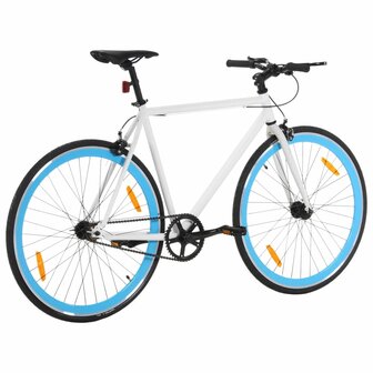 Fiets met vaste versnelling 700 c 59 cm wit en blauw 3