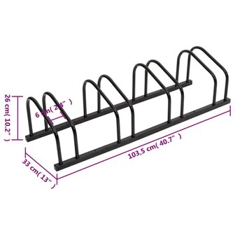 Fietsenrek voor 4 fietsen staal zwart 6