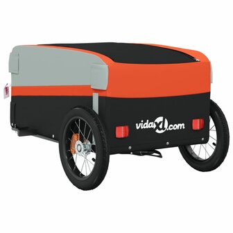 Fietstrailer 30 kg ijzer zwart en oranje 8