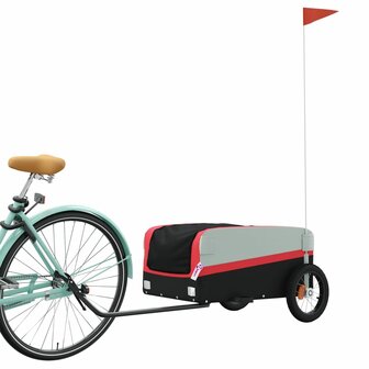 Fietstrailer 30 kg ijzer zwart en rood 3