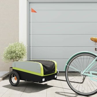 Fietstrailer 30 kg ijzer zwart en groen 1