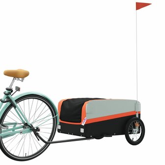 Fietstrailer 45 kg ijzer zwart en oranje 3