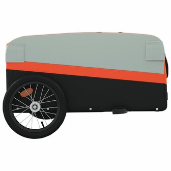 Fietstrailer 45 kg ijzer zwart en oranje 7