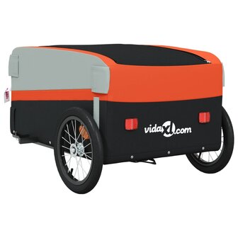 Fietstrailer 45 kg ijzer zwart en oranje 8