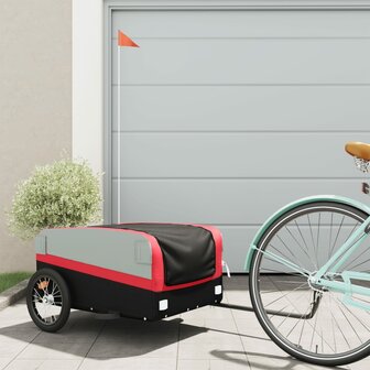 Fietstrailer 45 kg ijzer zwart en rood 1