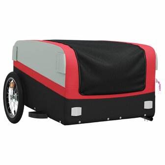 Fietstrailer 45 kg ijzer zwart en rood 4