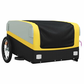 Fietstrailer 45 kg ijzer zwart en geel 4