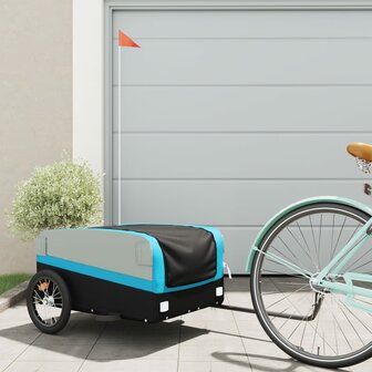 Fietstrailer 45 kg ijzer zwart en blauw 1