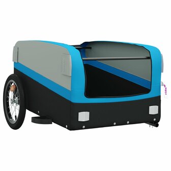 Fietstrailer 45 kg ijzer zwart en blauw 5