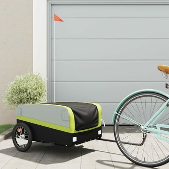 Fietstrailer 45 kg ijzer zwart en groen 1