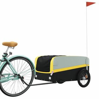 Fietstrailer 45 kg ijzer zwart en geel 3