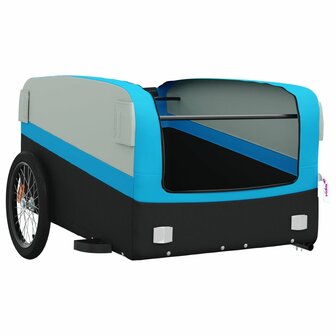 Fietstrailer 45 kg ijzer zwart en blauw 5