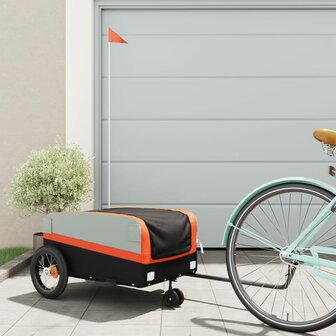 Fietstrailer 30 kg ijzer zwart en oranje 1