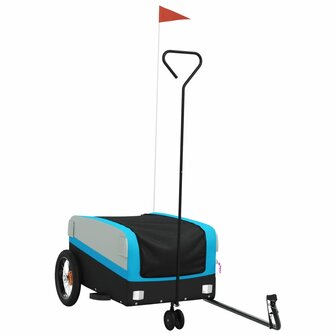 Fietstrailer 30 kg ijzer zwart en blauw 2