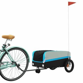 Fietstrailer 30 kg ijzer zwart en blauw 3