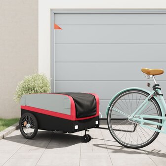 Fietstrailer 45 kg ijzer zwart en rood 1