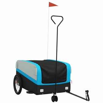 Fietstrailer 45 kg ijzer zwart en blauw 2