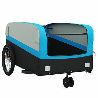 Fietstrailer 45 kg ijzer zwart en blauw 5