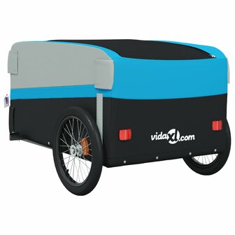 Fietstrailer 45 kg ijzer zwart en blauw 8