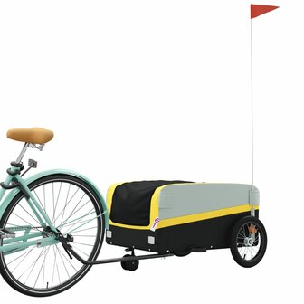 Fietstrailer 45 kg ijzer zwart en geel 3