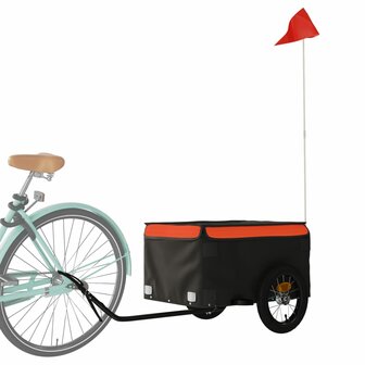 Fietstrailer 30 kg ijzer zwart en oranje 3