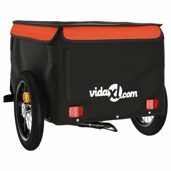 Fietstrailer 30 kg ijzer zwart en oranje 8