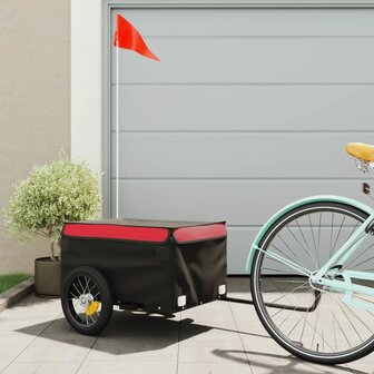 Fietstrailer 30 kg ijzer zwart en rood 1